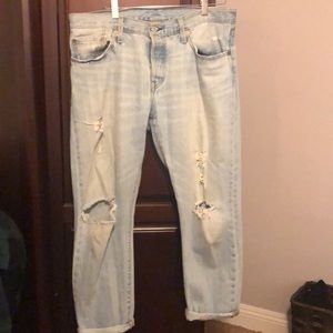 Levi’s 501 Distressed and Tappered